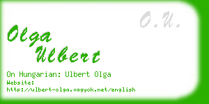 olga ulbert business card